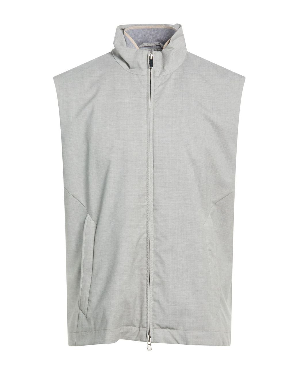 Paul & Shark Gray Vest Virgin Wool, Silk for men