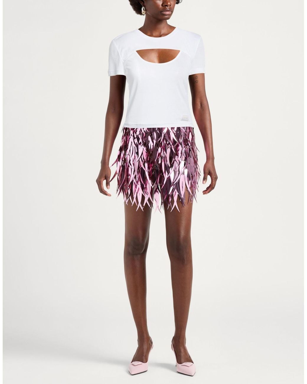 Versace Jeans Couture White T-Shirt Viscose, Polyester