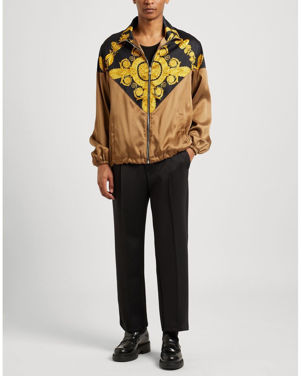 Versace Multicolor Baroque Print Techno Fabric Jacket For for men