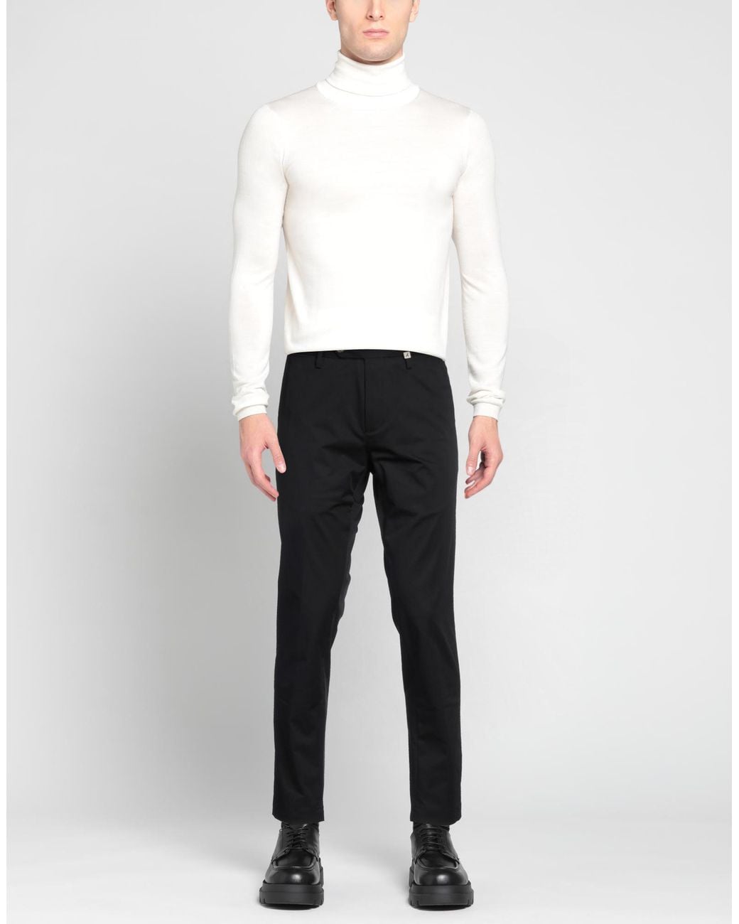 Myths Black Pants Cotton, Elastane for men