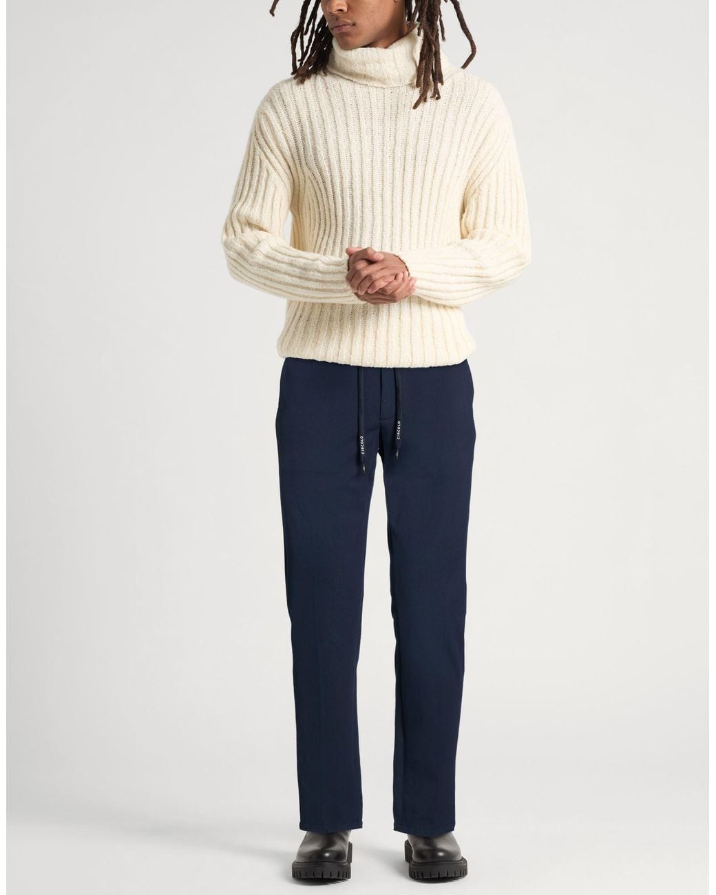 Circolo 1901 Blue Pants Cotton, Polyamide, Elastane for men