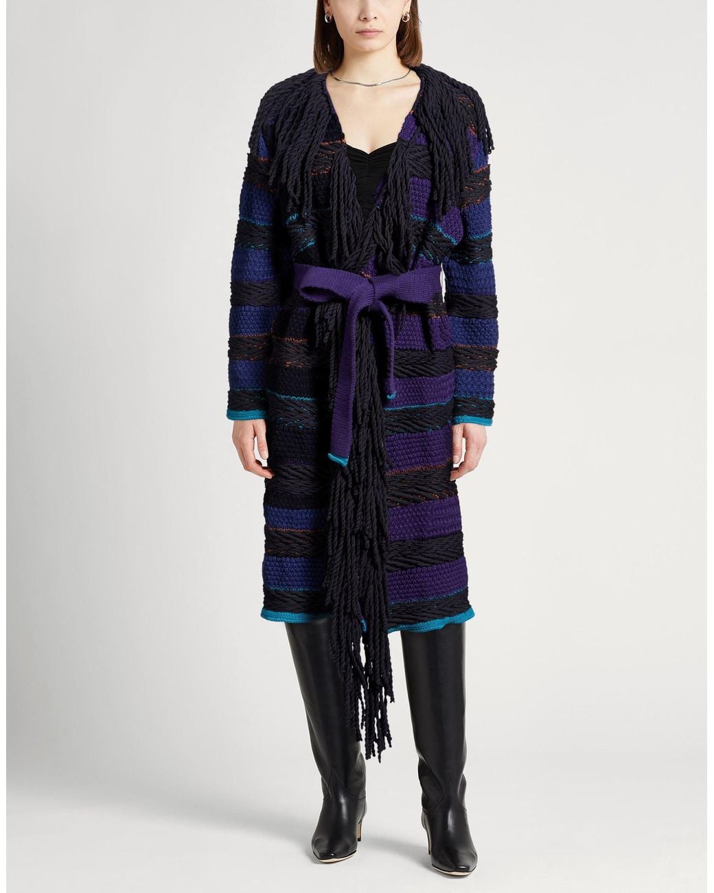 Tod's Blue Coat Cotton, Wool, Polyamide