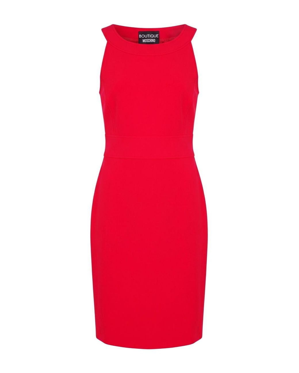 Boutique Moschino Red Midi Dress Polyester, Elastane