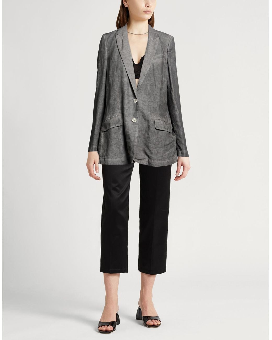 120% Lino Gray Blazer Linen