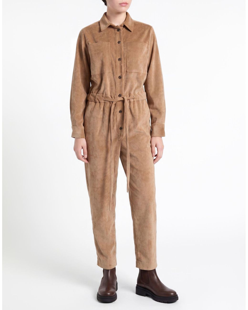 Dixie Natural Camel Jumpsuit Polyester, Polyamide, Elastane