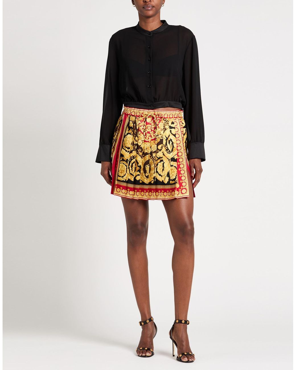 Versace Natural Mini Skirt Silk