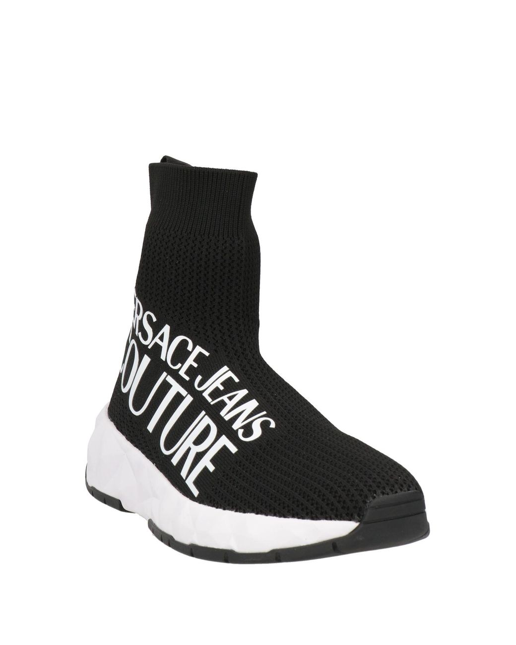 Zapatillas estilo calcetín con logo estampado Versace Jeans Couture de color Black