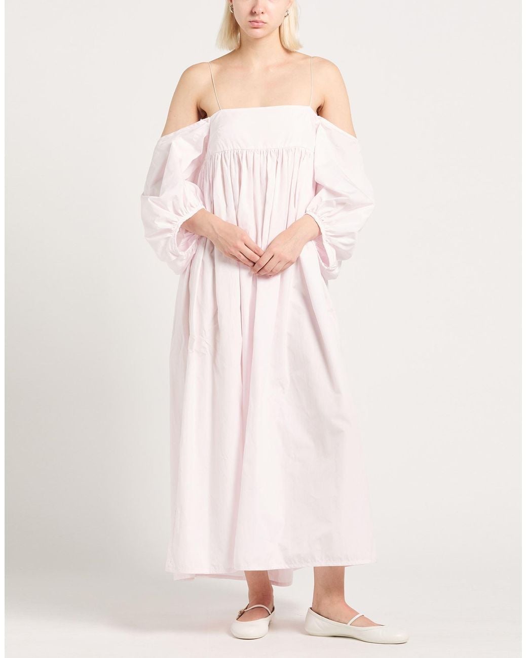 CECILIE BAHNSEN Pink Maxi Dress Cotton