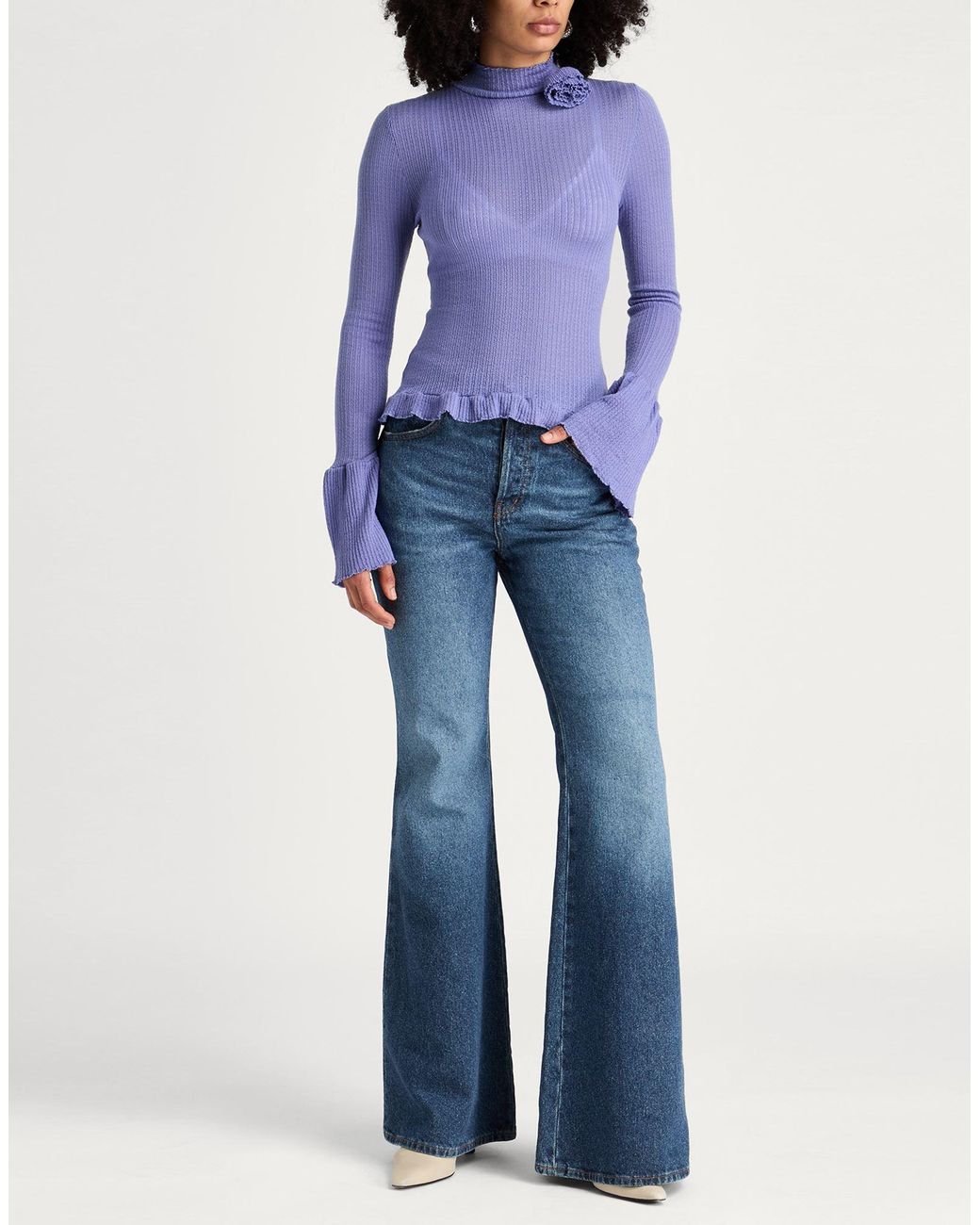 Blumarine Blue Turtleneck Wool