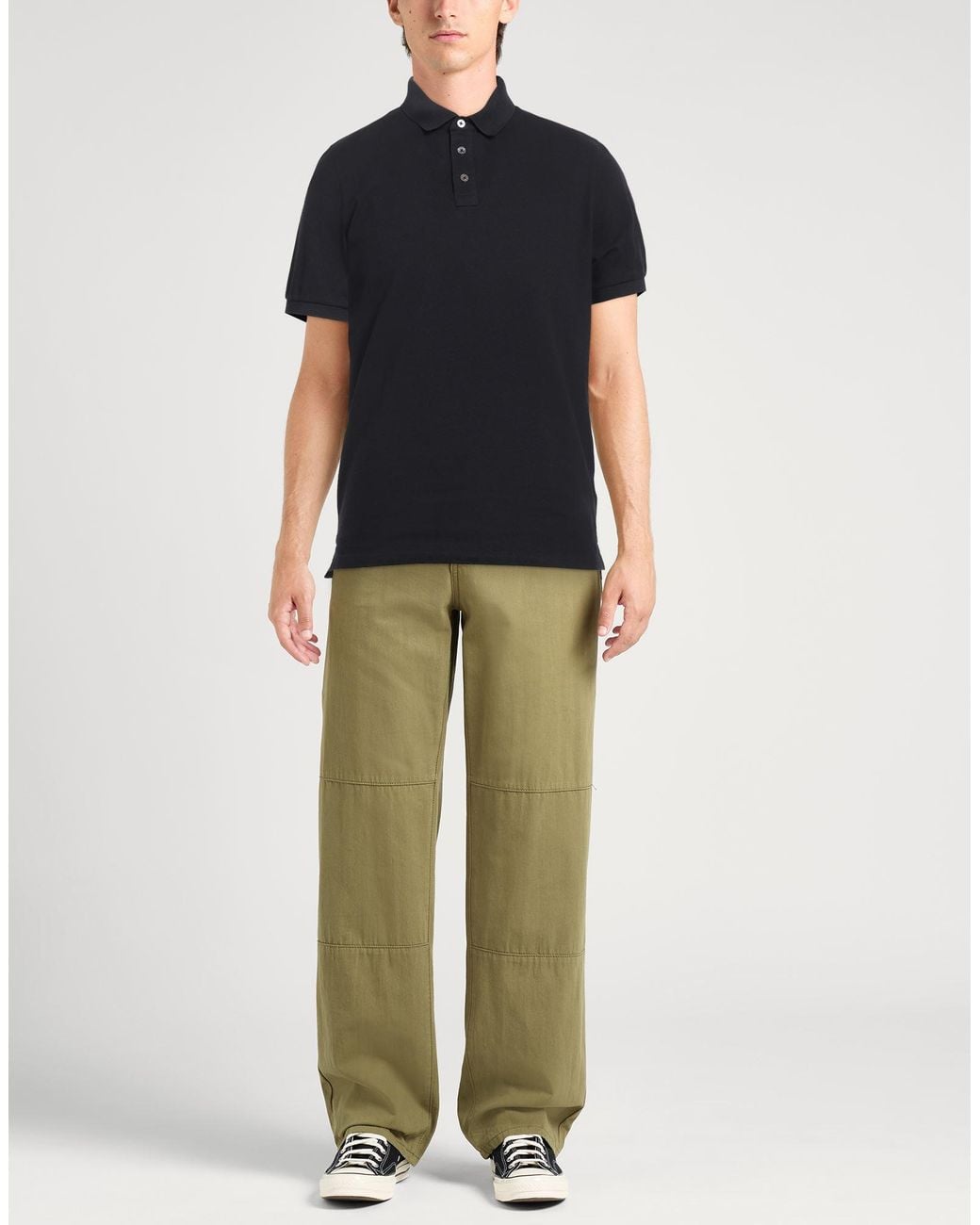Alpha Studio Black Polo Shirt for men