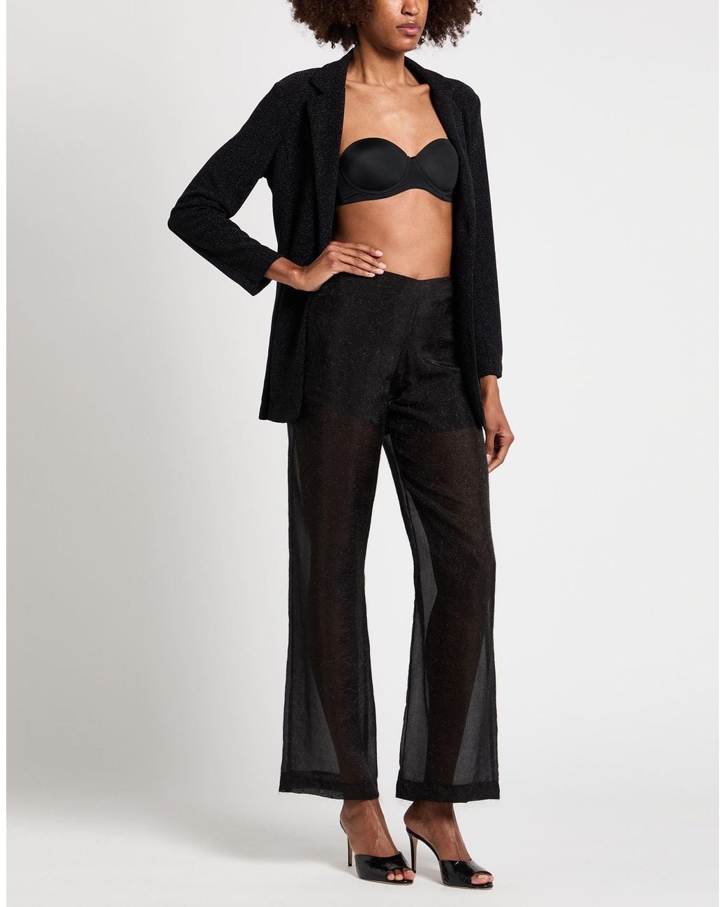 Alysi Black Crème Pants Viscose