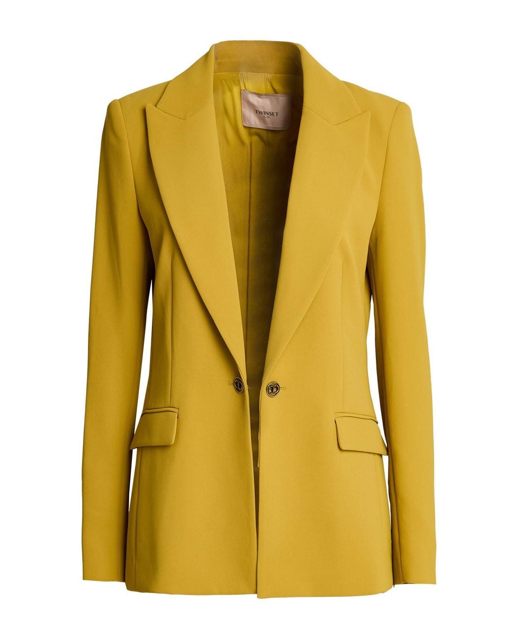 Twinset Yellow Blazer Polyester, Elastane