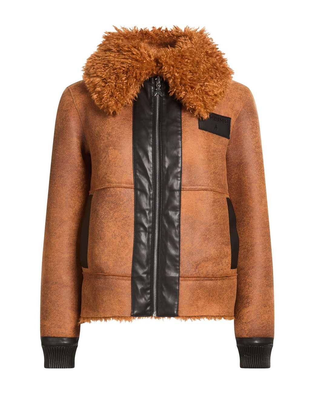 Patrizia Pepe Brown Shearling & Teddy