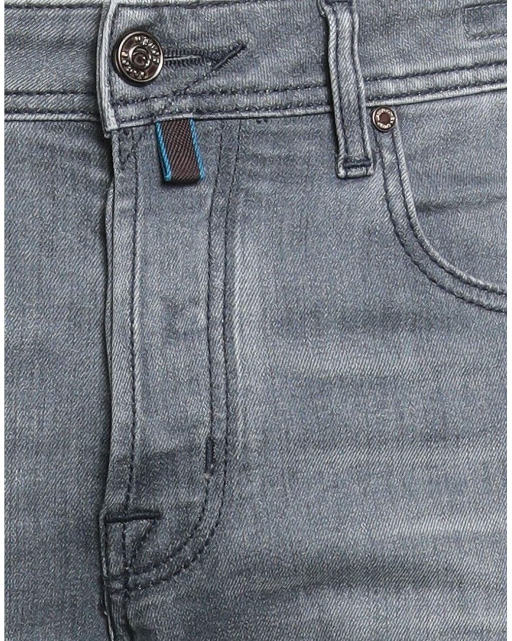 Jacob Cohen Gray Jeans Cotton, Elastomultiester, Elastane, Polyester for men