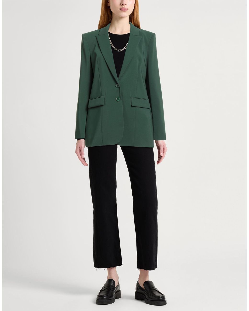 Patrizia Pepe Green Blazer Polyester, Elastane