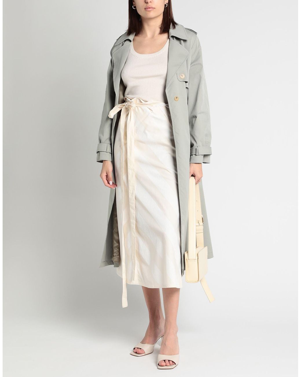 Sunnei White Ivory Midi Skirt Cotton