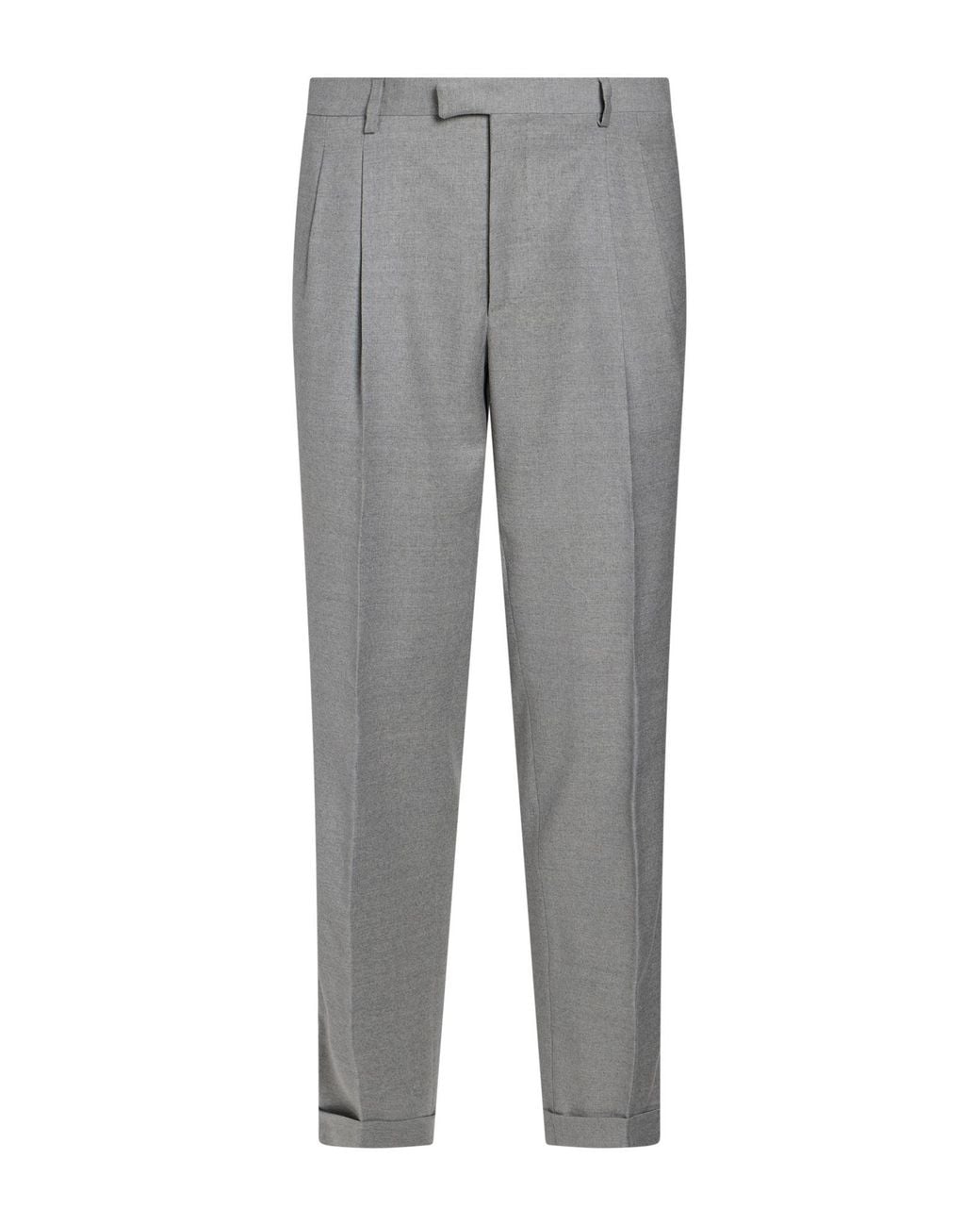 Paoloni Gray Light Pants Virgin Wool, Elastane for men
