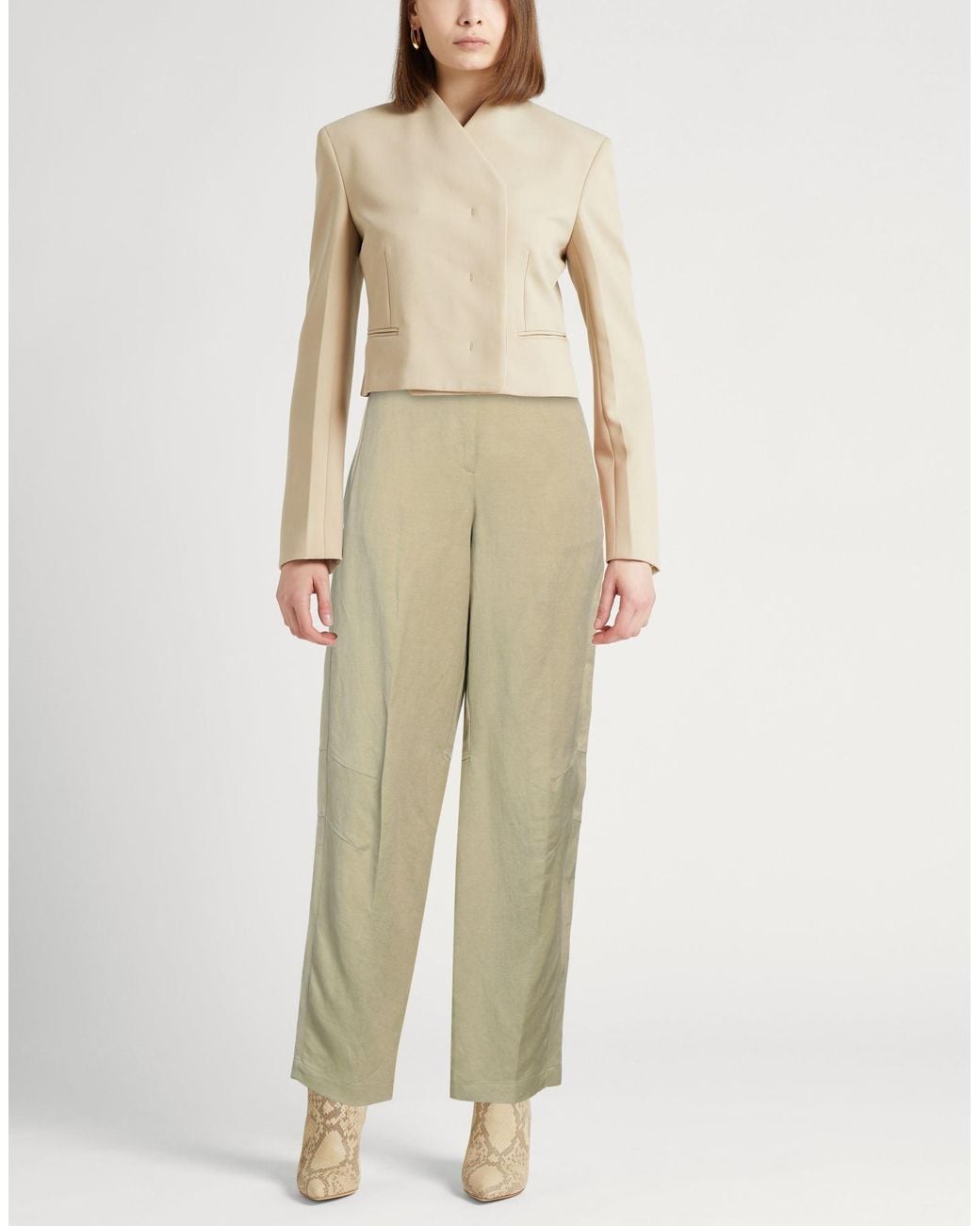 Erika Cavallini Semi Couture Natural Pants Viscose, Linen