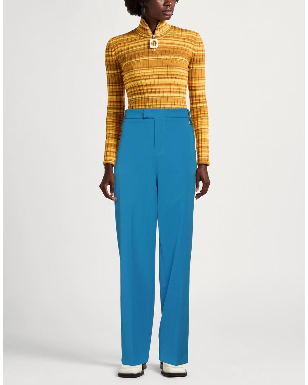 Gaelle Paris Blue Pants Polyester, Elastane