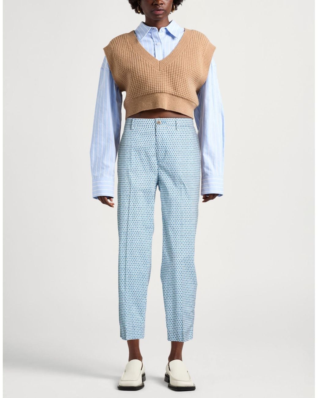 Berwich Blue Azure Pants Cotton