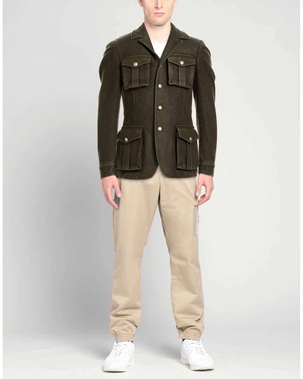 L.b.m. 1911 Green Military Jacket Virgin Wool, Nylon for men