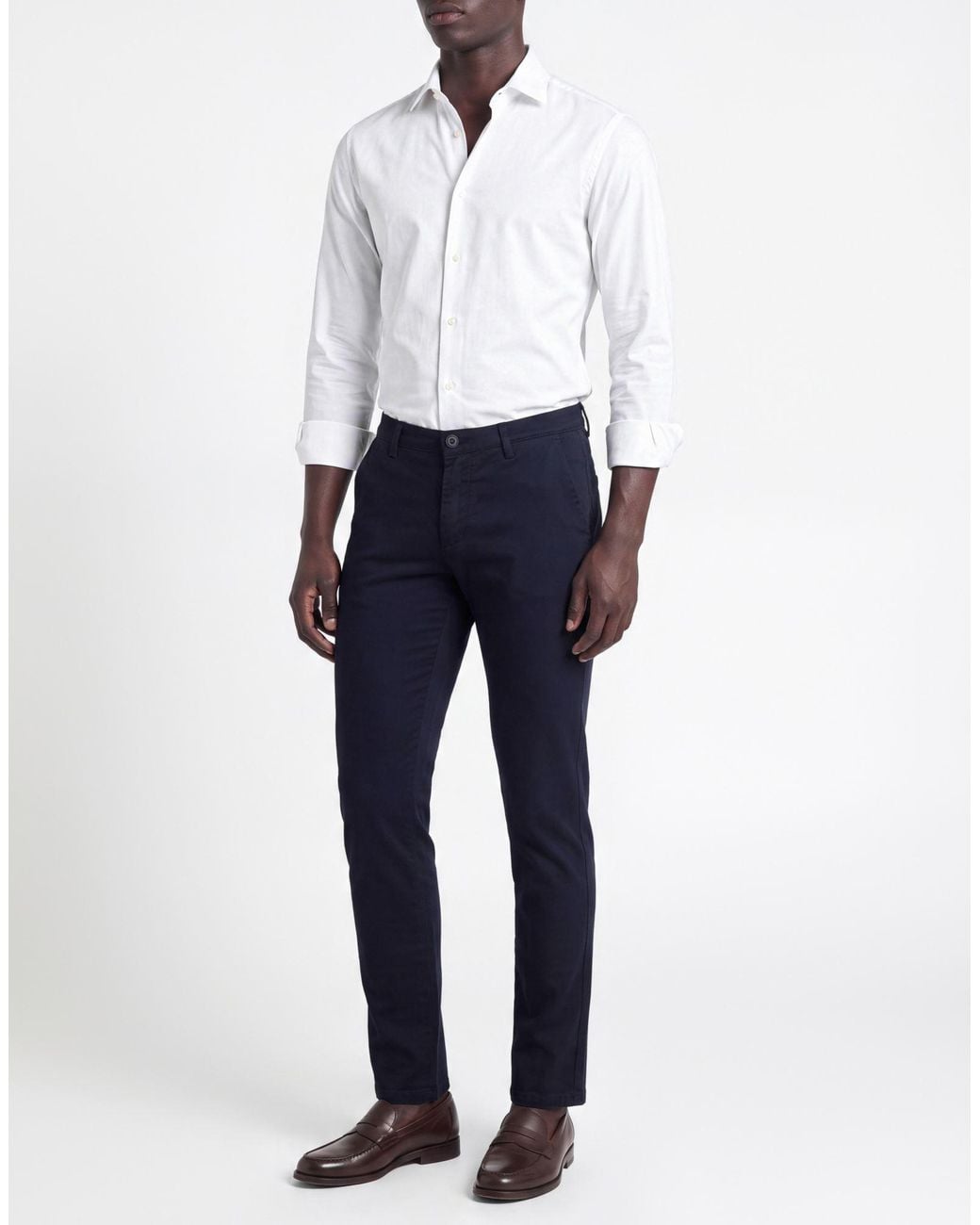 Brian Dales Blue Pants Cotton, Elastane for men
