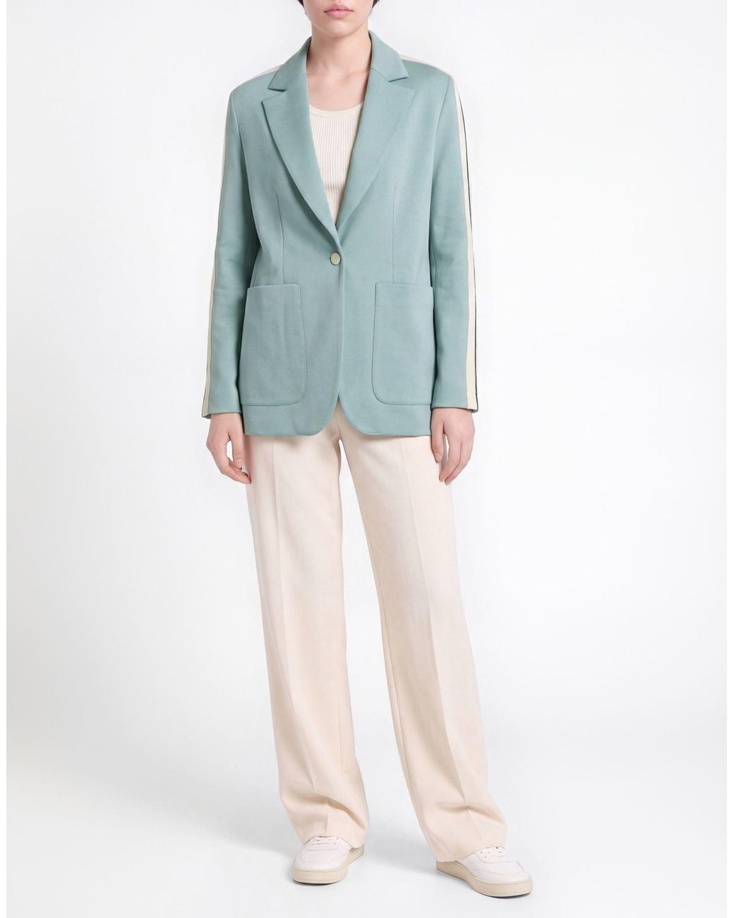 Palm Angels Blue Light Blazer Cotton, Polyester