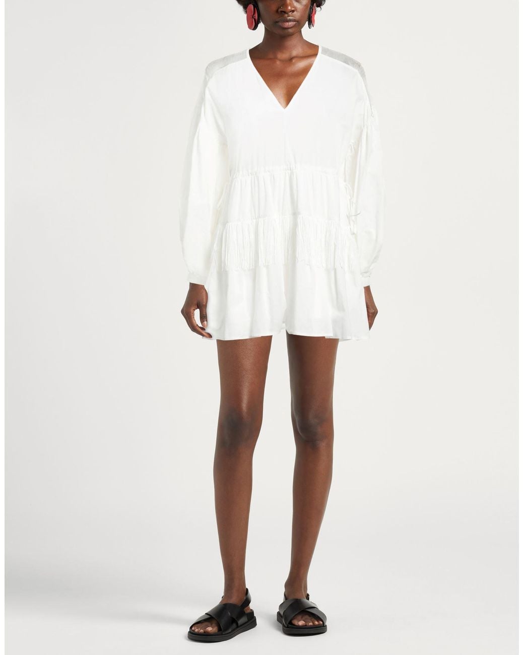 Pinko White Mini Dress Cotton