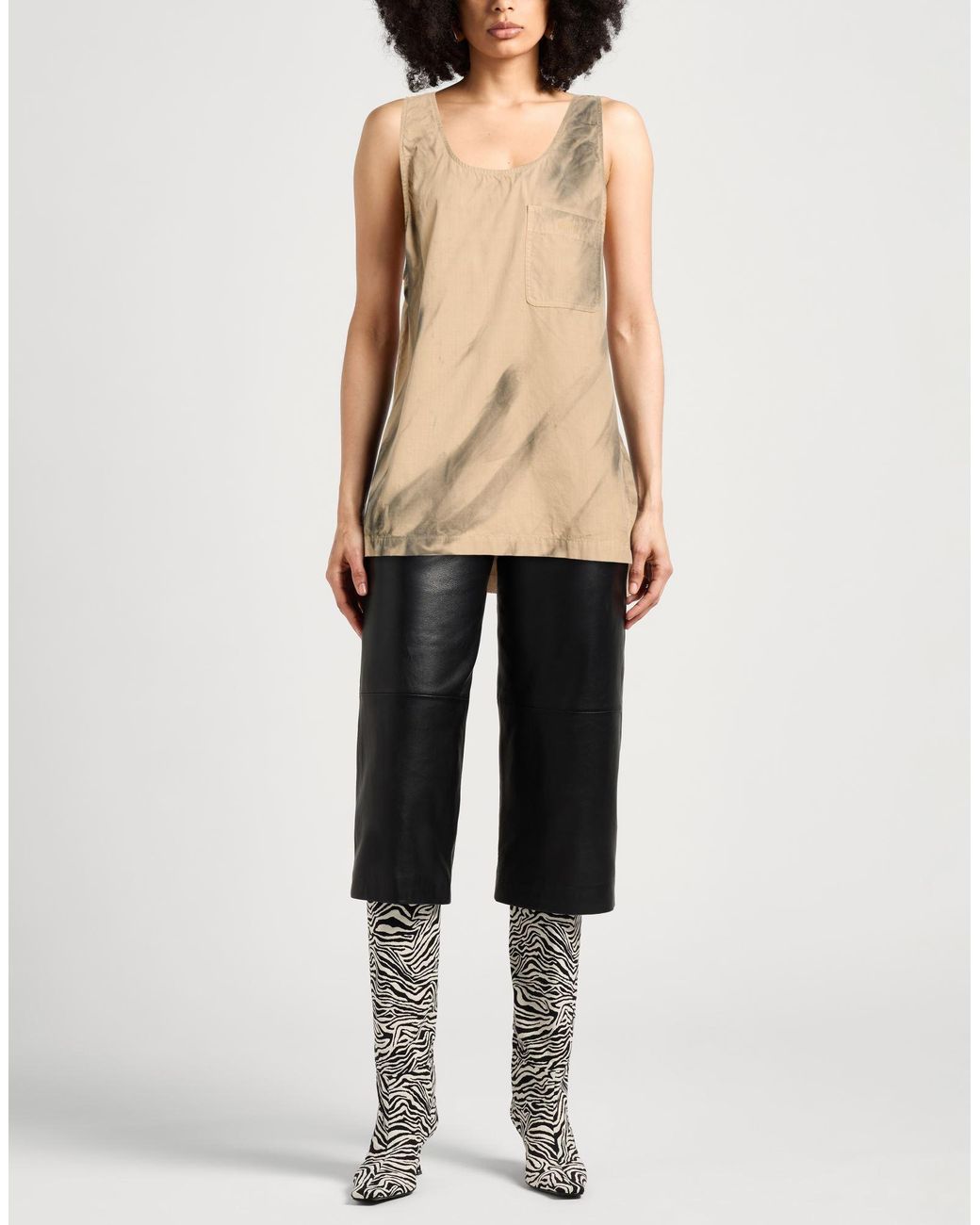 MSGM Natural Camel Top Cotton