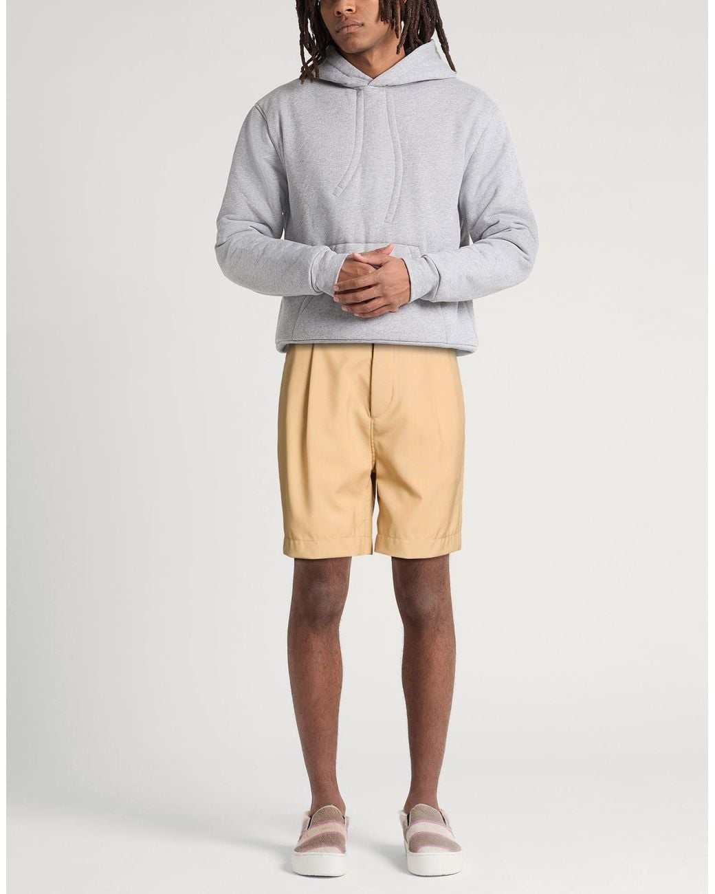 Marni Natural Sand Shorts & Bermuda Shorts Virgin Wool for men