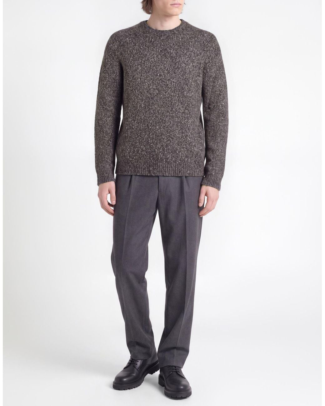 Roberto Collina Gray Sweater Cotton, Polyamide, Baby Alpaca Wool, Wool for men
