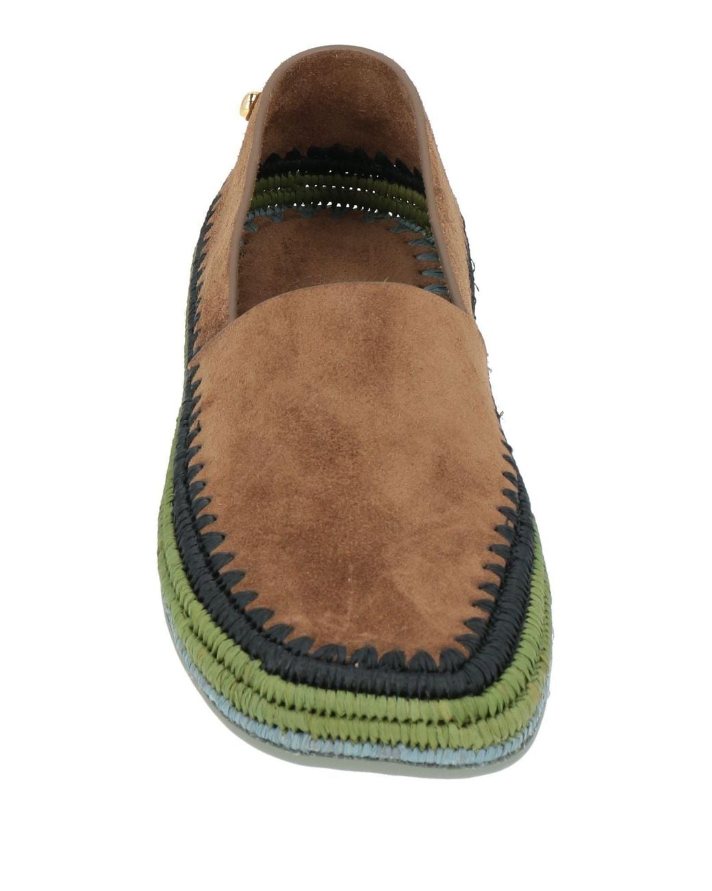 Loewe Green Loafers Leather