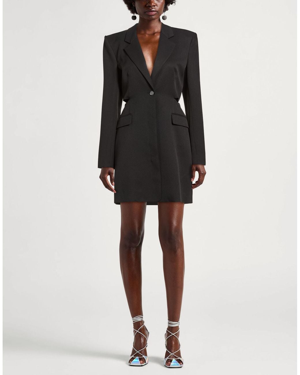 Patrizia Pepe Black Mini Dress Polyester, Elastane