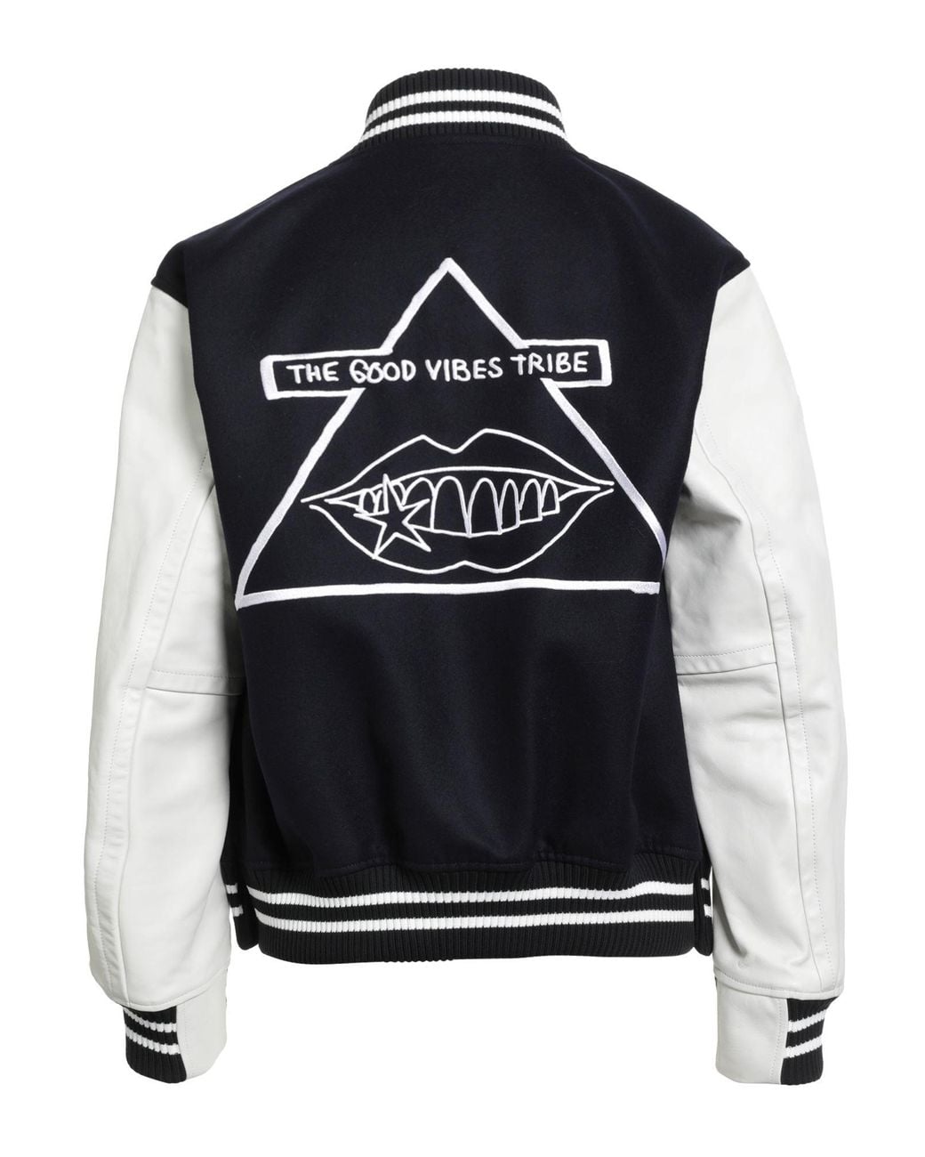 Sacai Blue Jacket Wool, Cow Leather for men