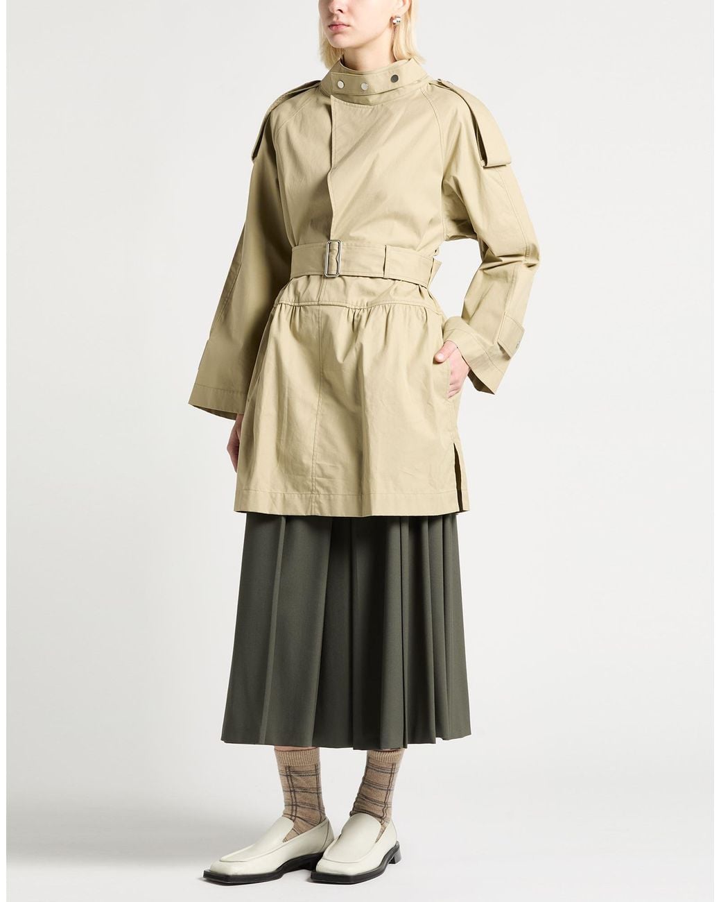Burberry Natural Overcoat & Trench Coat Cotton