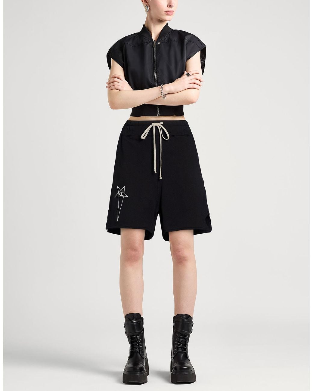 Rick Owens X Champion Black Shorts & Bermuda Shorts
