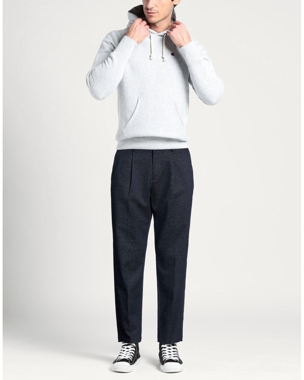 Entre Amis Blue Pants Virgin Wool, Elastane for men