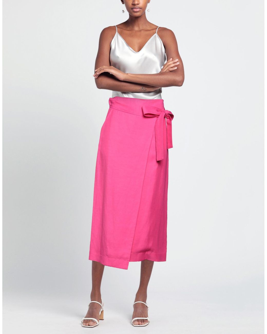P.A.R.O.S.H. Pink Midi Skirt