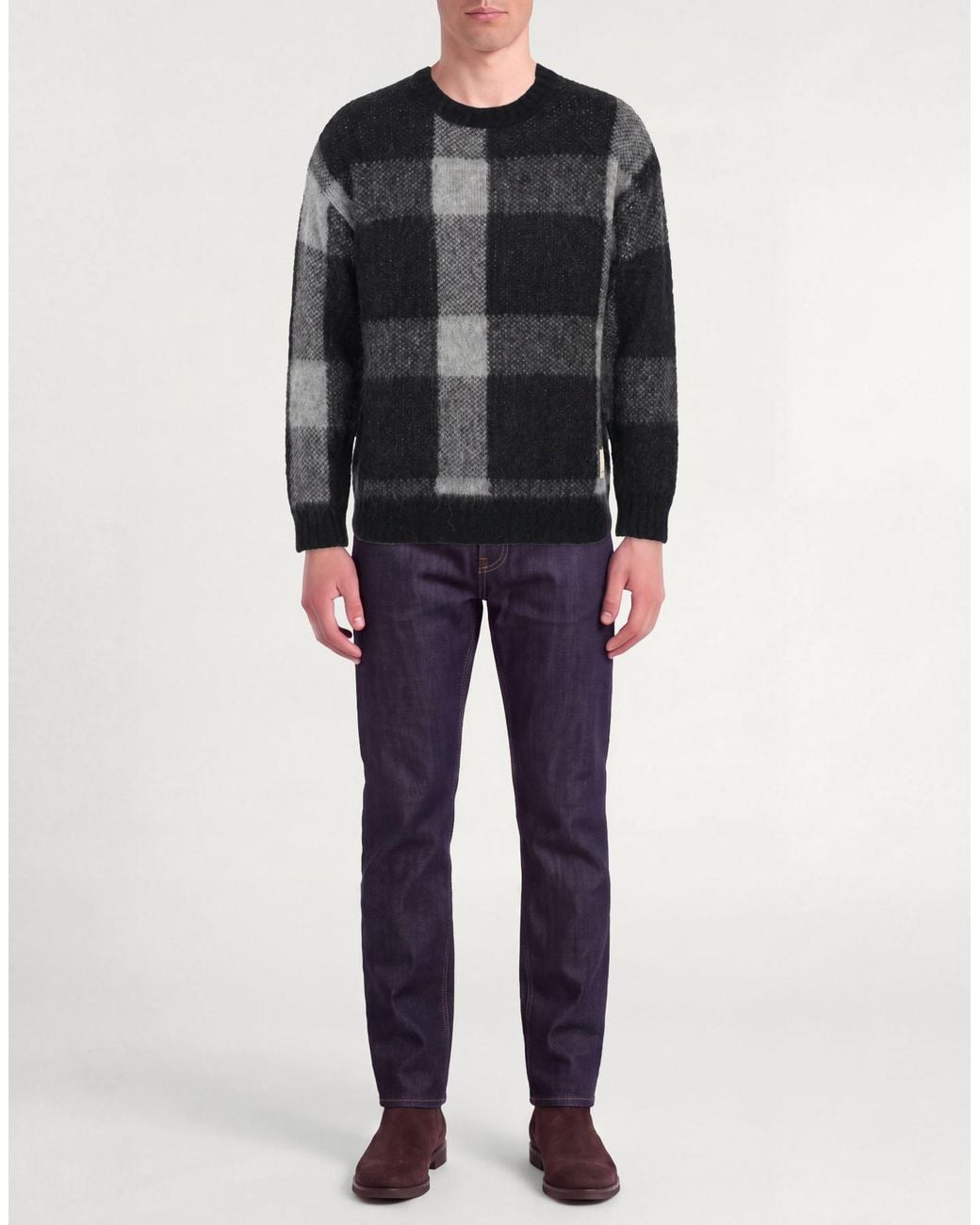 Emporio Armani Black Sweater Alpaca Wool, Polyamide for men