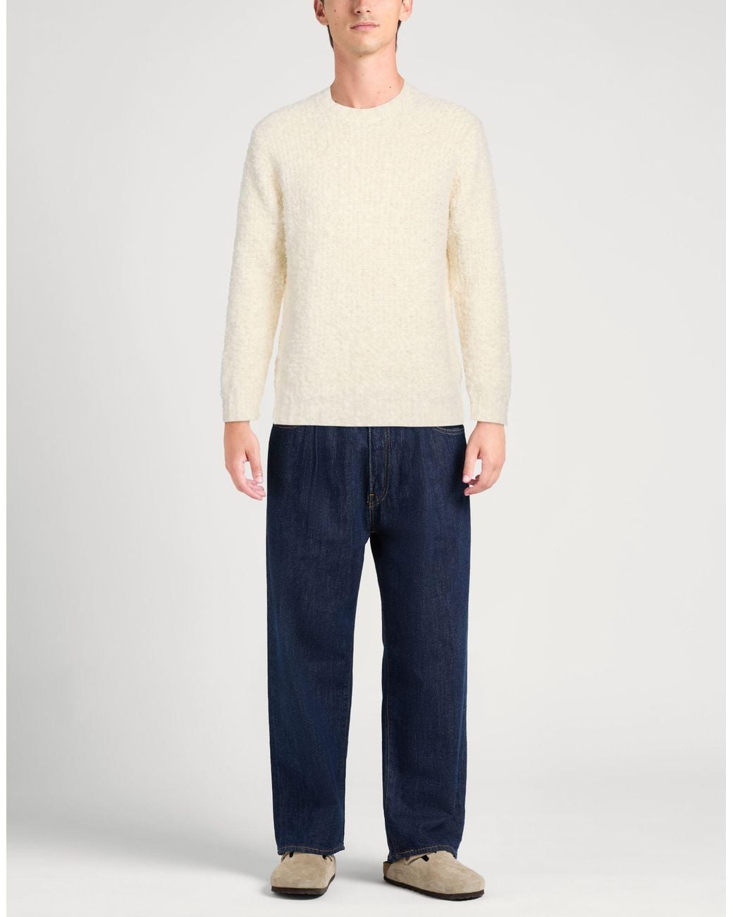 Berna White Sweater Wool, Mohair Wool, Acrylic, Polyester for men