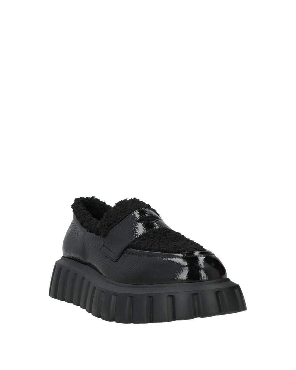 Voile Blanche Black Loafers Leather, Textile Fibers