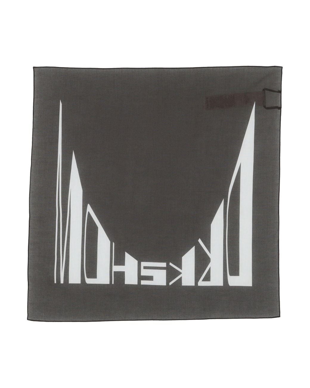 Rick Owens Gray Charcoal Scarf Cotton
