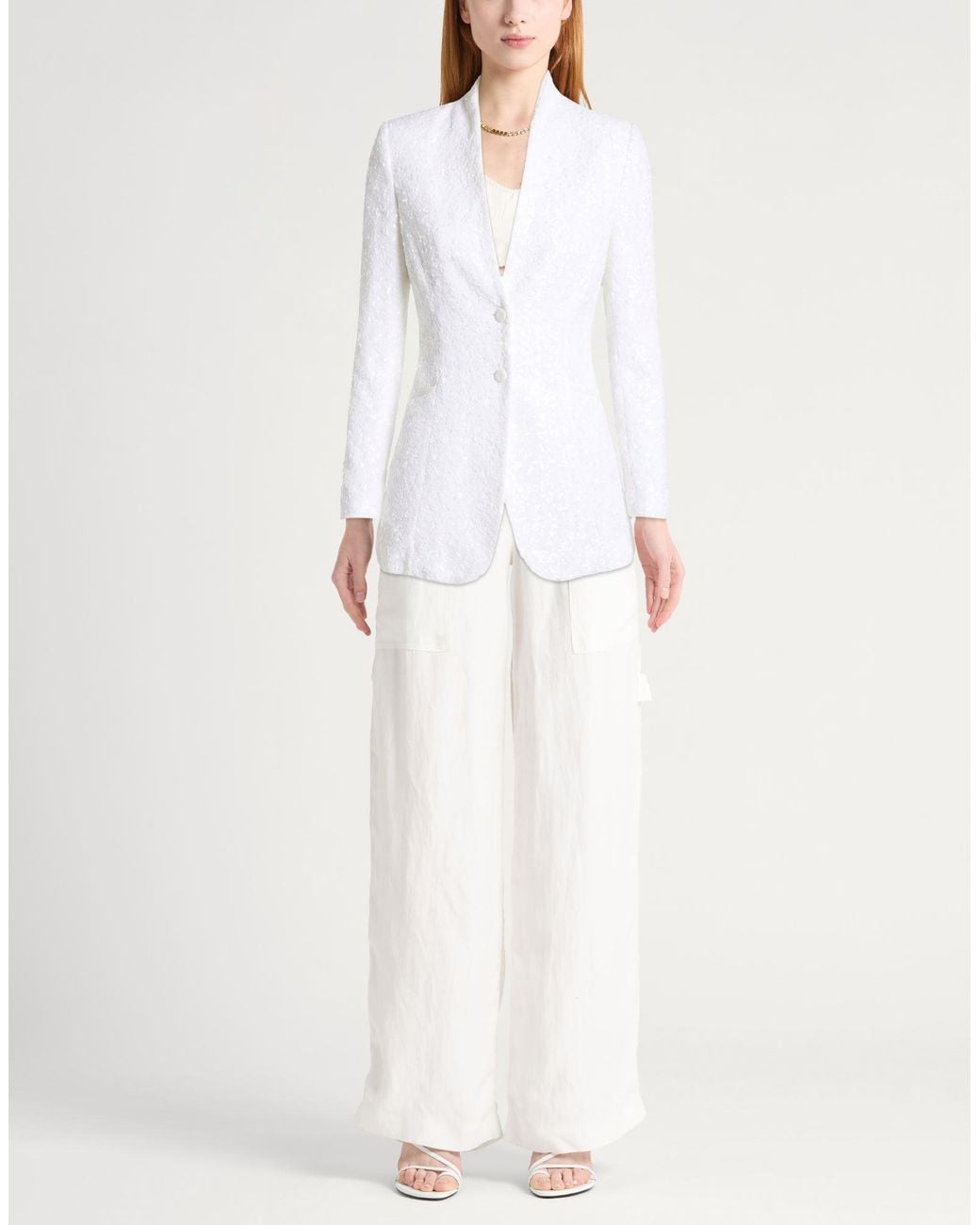 La Petite Robe Di Chiara Boni White Blazer Polyester, Polyamide, Elastane