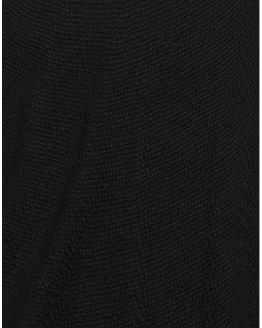 Alpha Studio Black Turtleneck Merino Wool, Ovine Leather for men