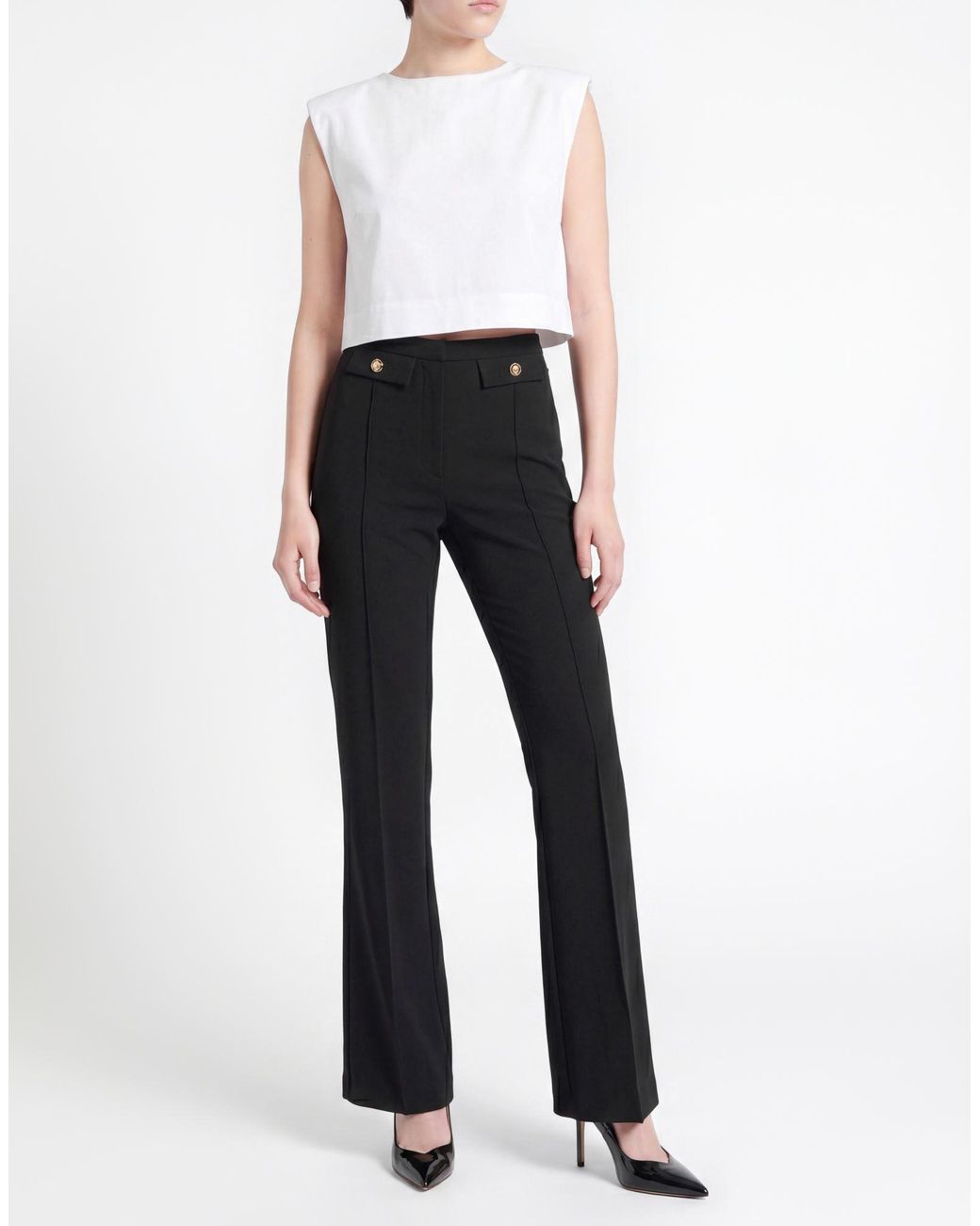 Elisabetta Franchi Blue Pants Polyester, Elastane