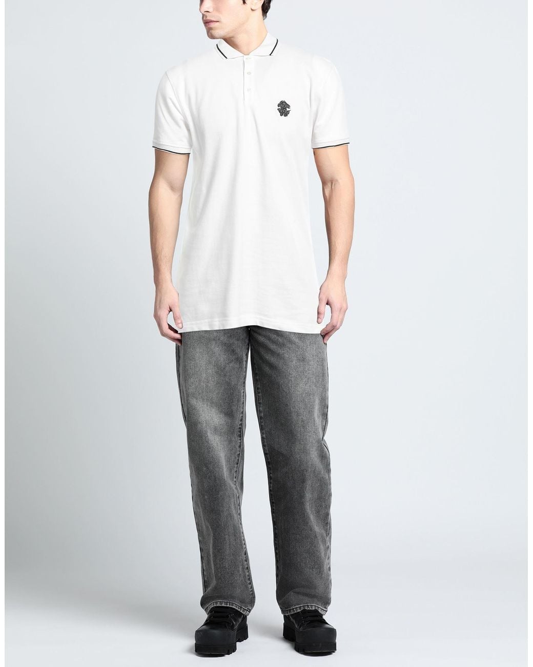 Roberto Cavalli White Polo Shirt for men