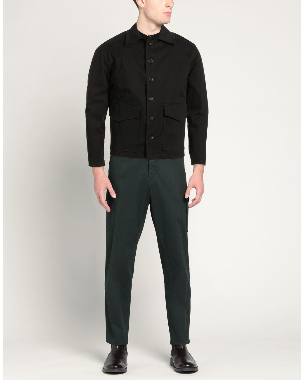 Exte Black Jacket Cotton, Elastane for men