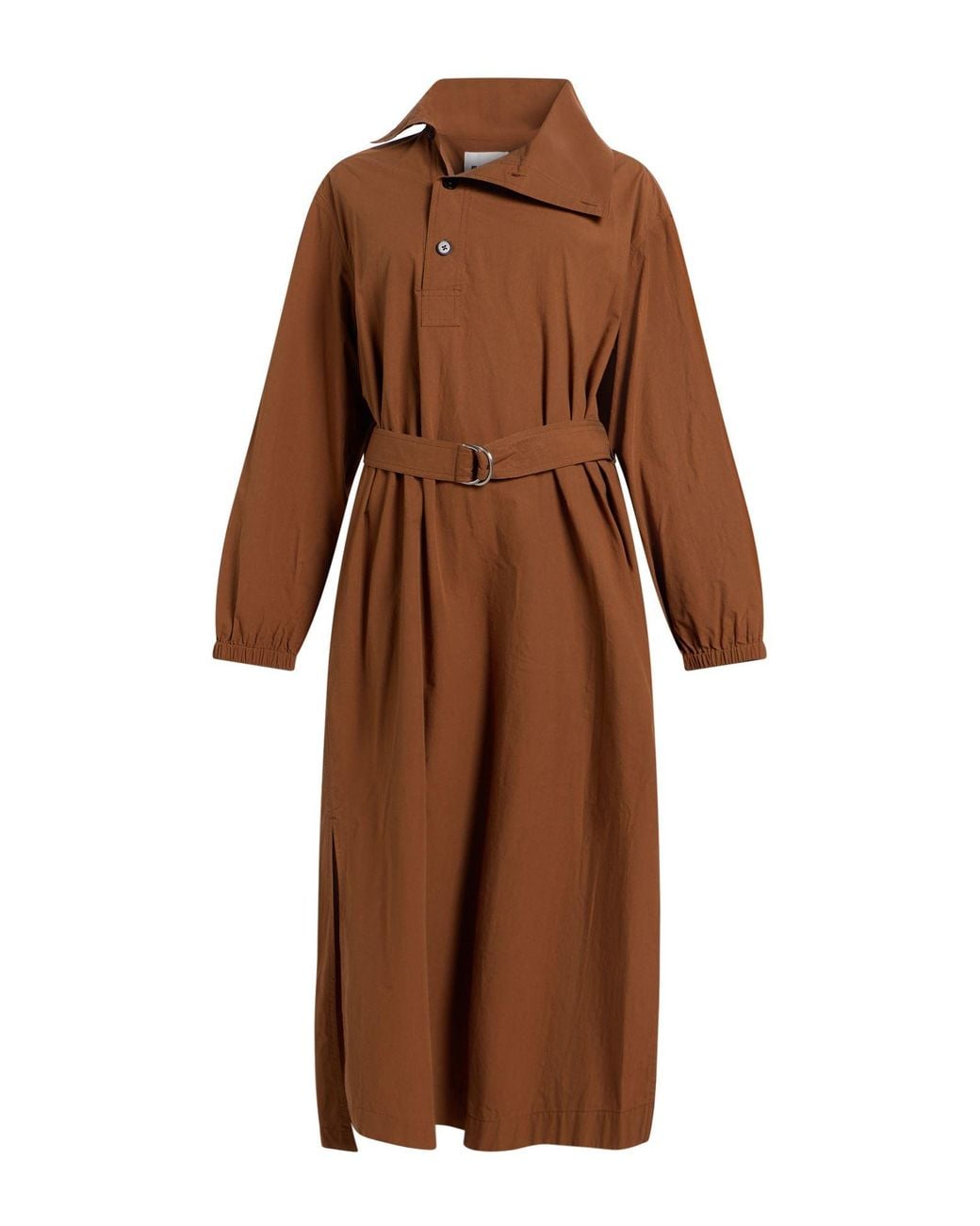 Jil Sander Brown Midi Dress Cotton