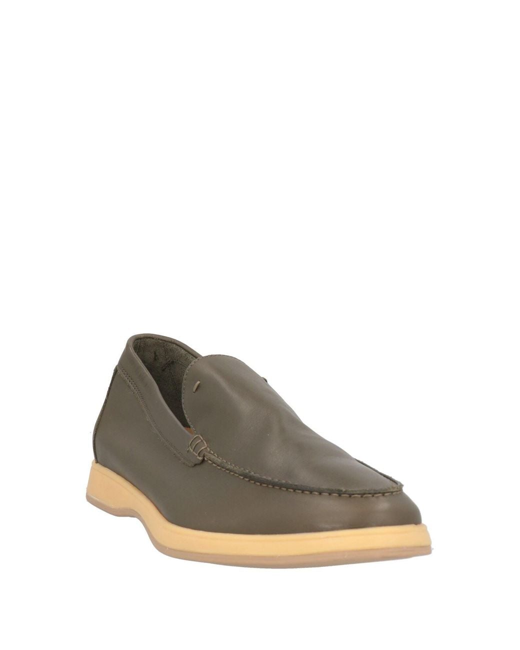 Andrea Ventura Firenze Gray Khaki Loafers Leather for men
