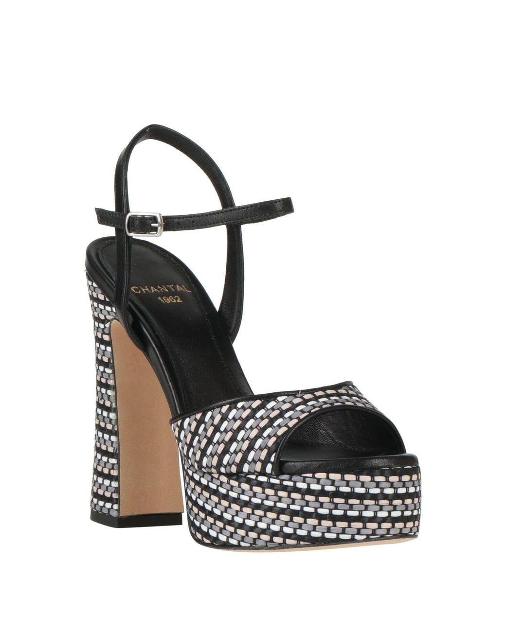 Chantal 1962 Metallic Sandals Leather, Textile Fibers